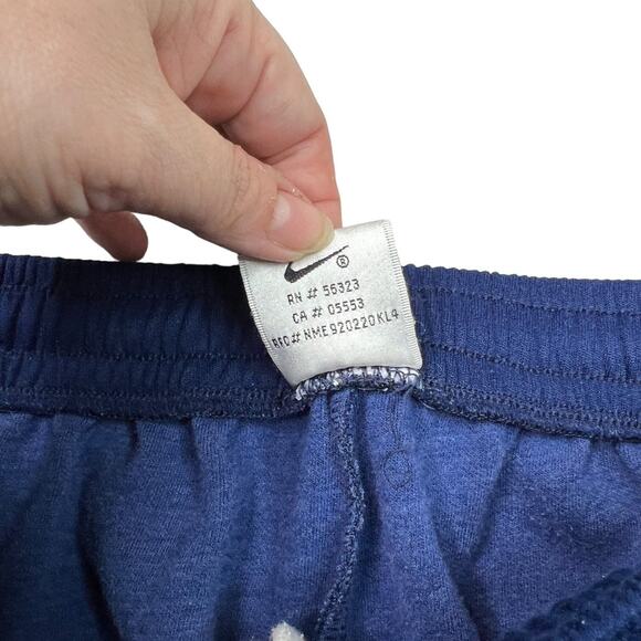Nike VTG Y2K Jogger Taper Sweatpants Zipper Ankle Navy Blue Womens S Small 4-6 - Picture 6 of 7